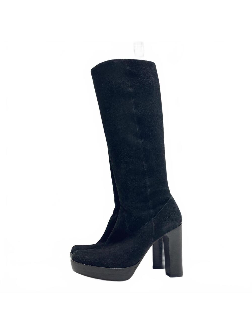 Michael Kors Black Leather Tall Platform Heel Boots Size 8.5M